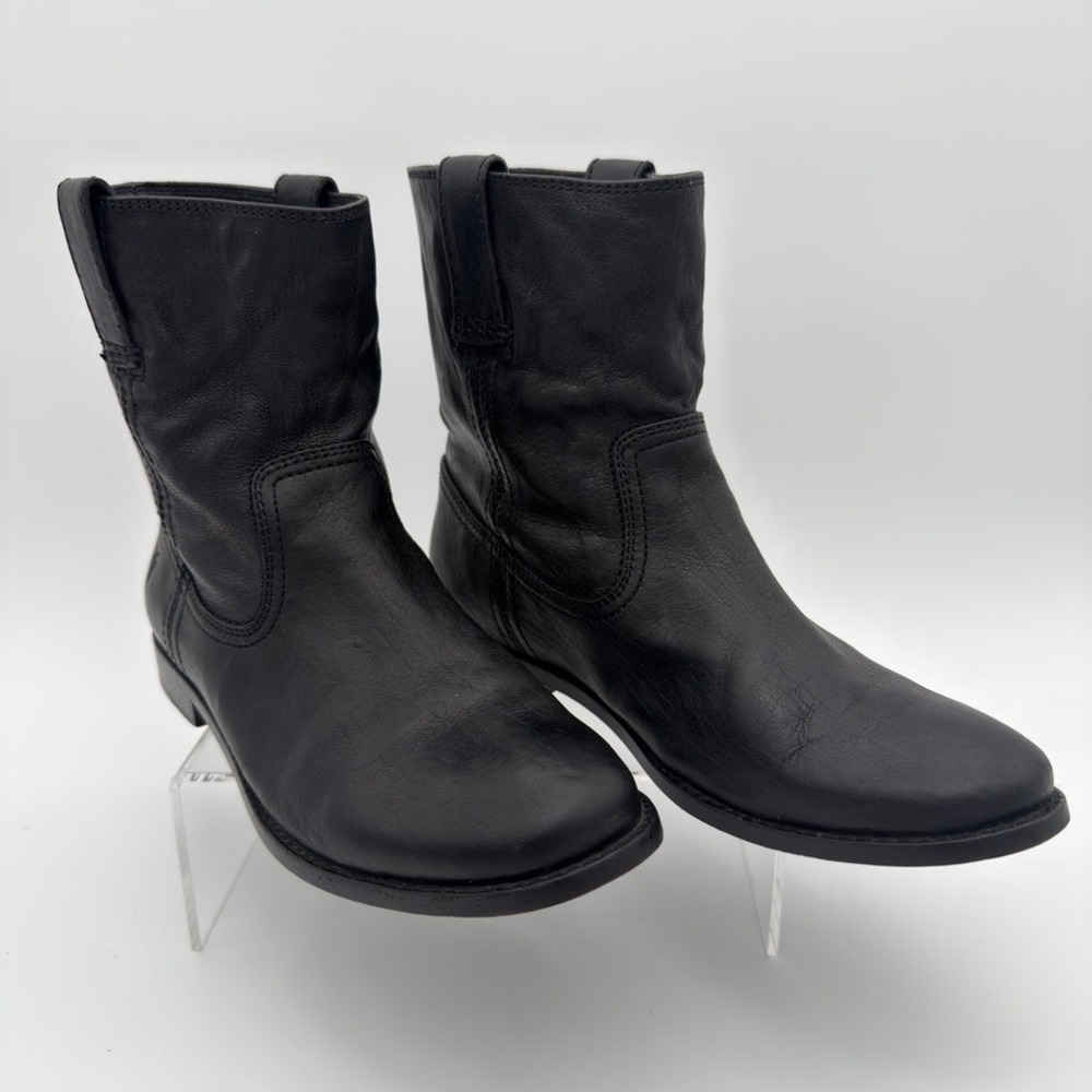 Frye Anna Shortie Boots Women's 8M Black Leather Pull On Ankle 3471055